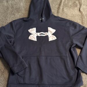 Under Armour Navy Blue Hoodie with White Logo